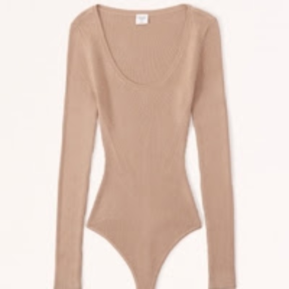Abercrombie Women's Women's Scoopneck Sweater Bodysuit - Medium - Light Brown - Picture 1 of 5